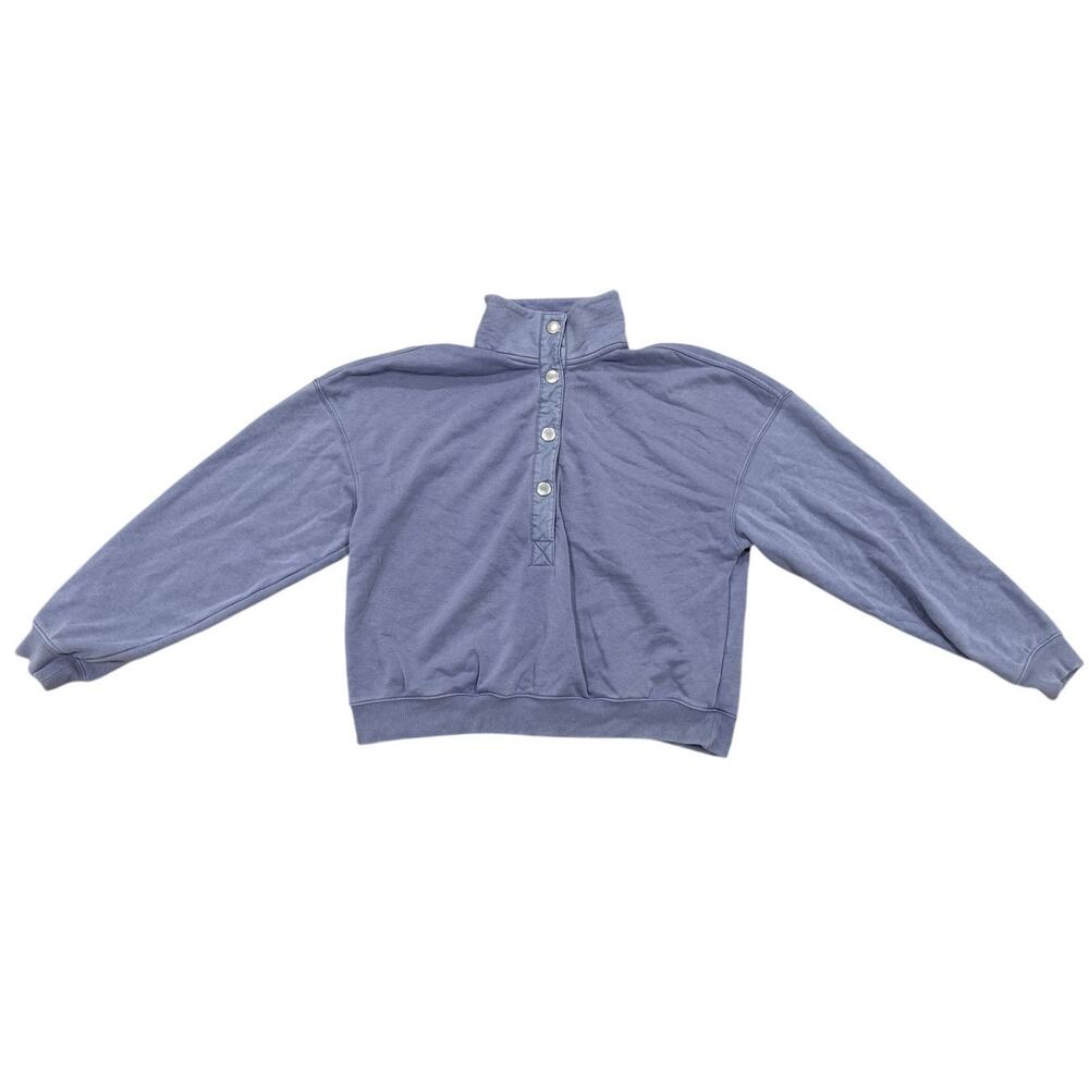 Universal Thread Women's gray Snap Button Quarter Zip long Sleeve Sweatshirt L